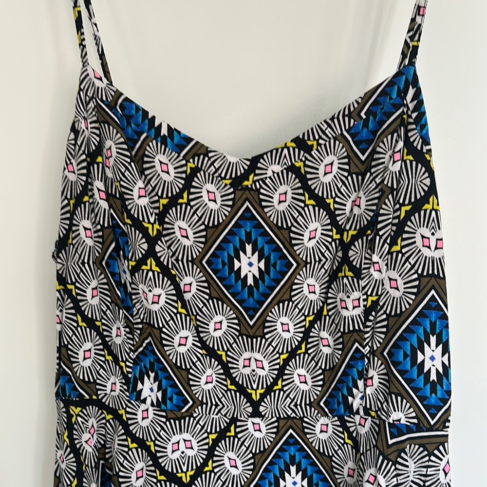 Old Navy Stylish Blue and Black Patterned Sun Dress